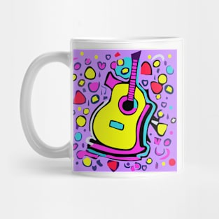 Purple Yellow Guitar Party Mug